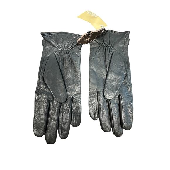 NWT | Michael Kors Genuine Black Leather Driving Gloves | Women's XL - Picture 2 of 4